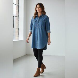 G-Star Women's Oversized Denim Button Down Shirt - S - fits S-L